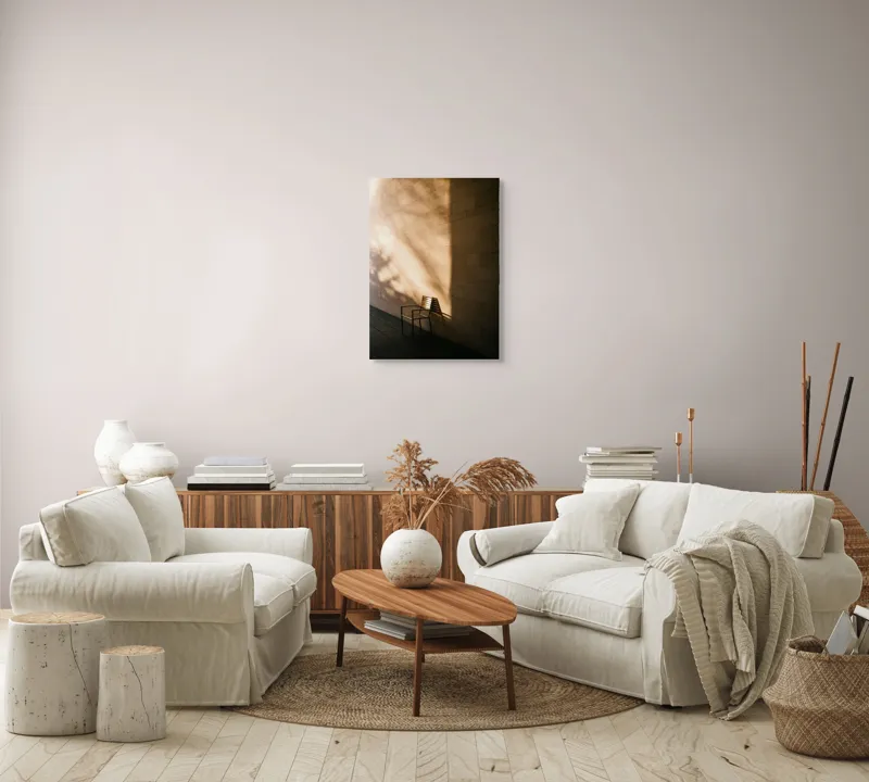 Tablou Canvas Umbra și Lumină pe Perete - Artă pentru Calm și Reflexie, 50 x 70 cm – poza 4