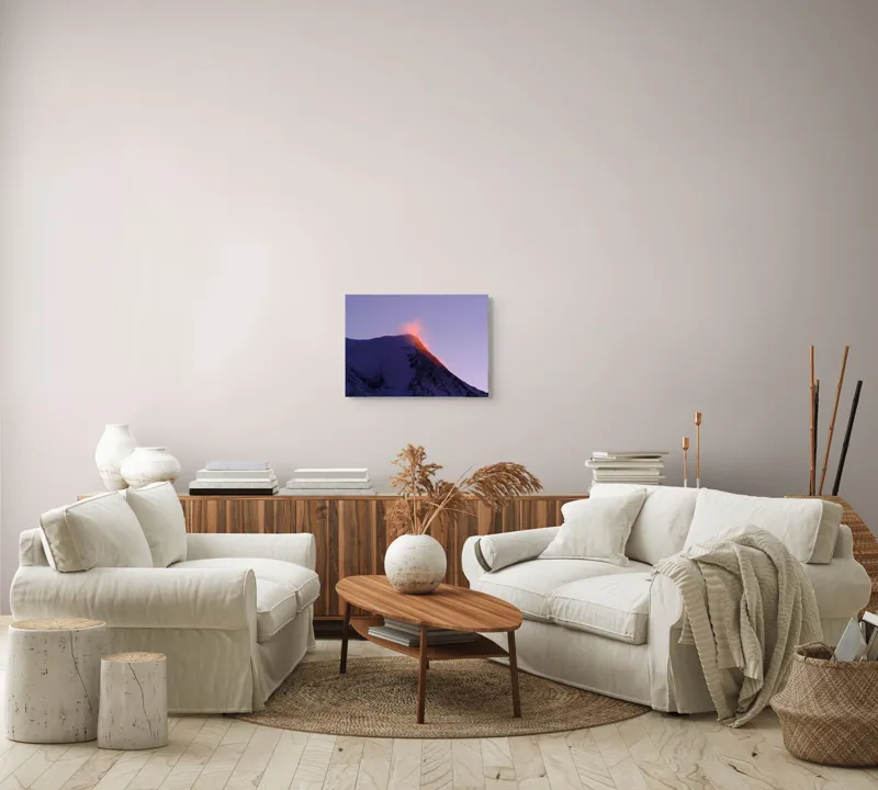 Tablou Canvas pe tema Răsărit Incendiar pe Crestele Înzăpezite, 54 x 39 cm – poza 5