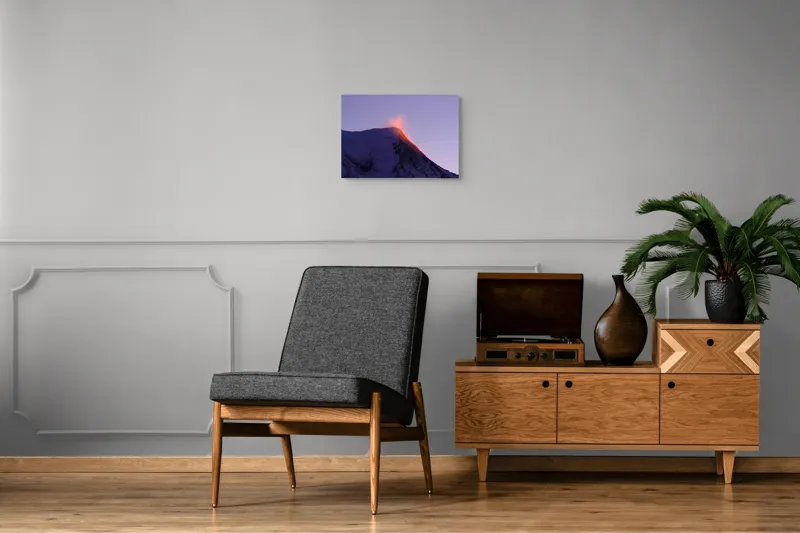 Tablou Canvas pe tema Răsărit Incendiar pe Crestele Înzăpezite, 54 x 39 cm – poza 7