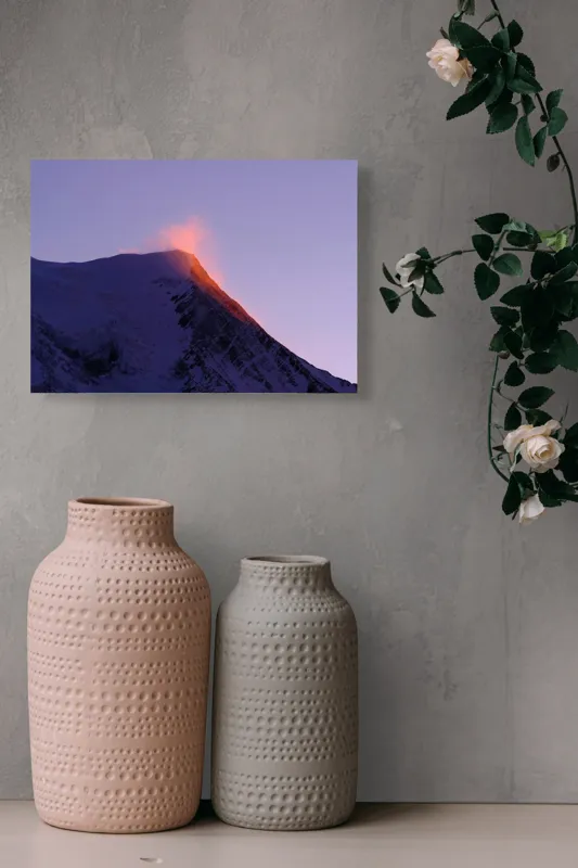 Tablou Canvas pe tema Răsărit Incendiar pe Crestele Înzăpezite, 54 x 39 cm – poza 8