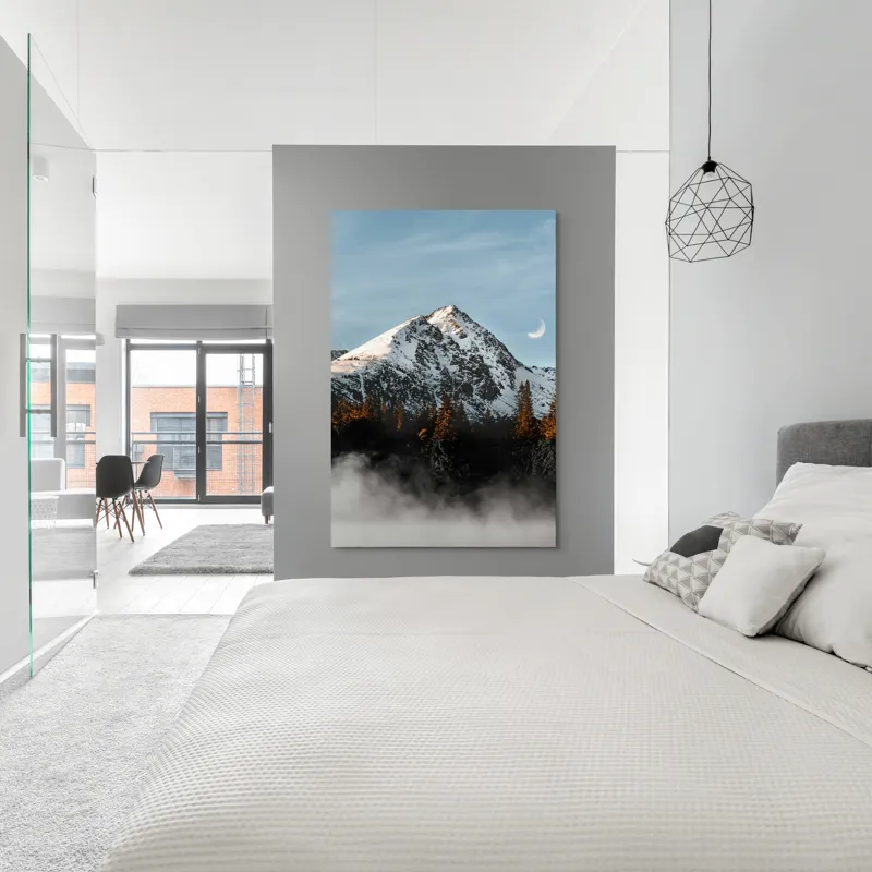 Tablou Canvas cu Peisaj Montan și Semilună, , Multicolor, 100 x 150 cm – poza 5