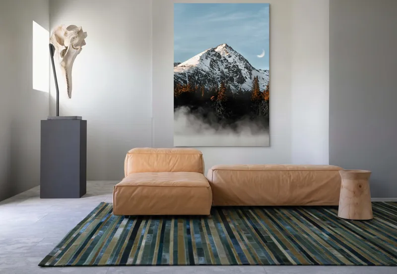 Tablou Canvas cu Peisaj Montan și Semilună, , Multicolor, 100 x 150 cm – poza 7