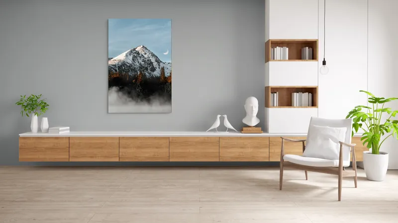 Tablou Canvas cu Peisaj Montan și Semilună, , Multicolor, 100 x 150 cm – poza 8