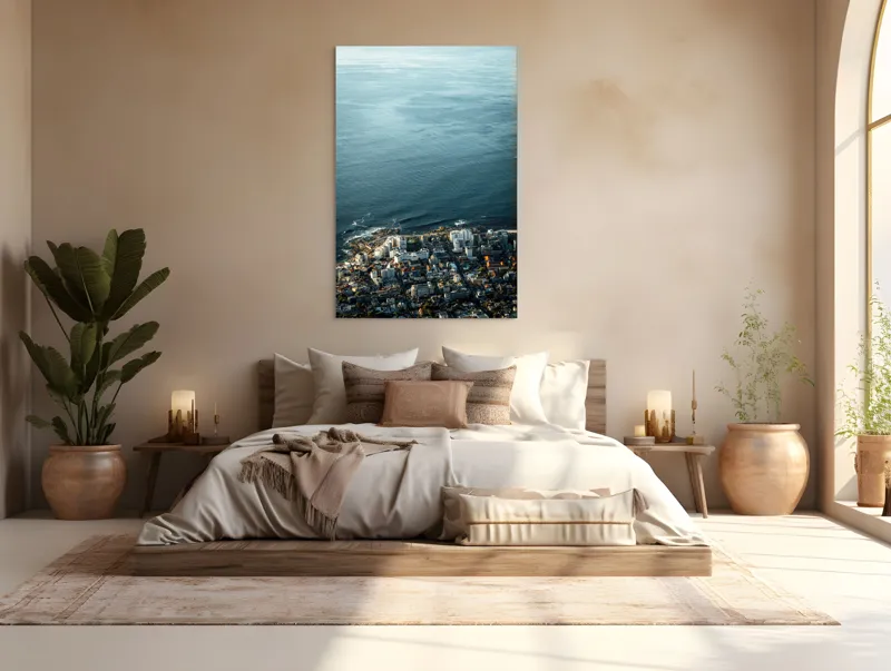 Tablou Canvas, Peisaj Urban la Ocean, , Multicolor, 100 x 150 cm – poza 3