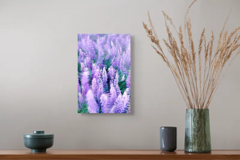 Tablou Canvas, "Dansul Vântului Printre Flori Mov", 26 x 39 cm – poza 5