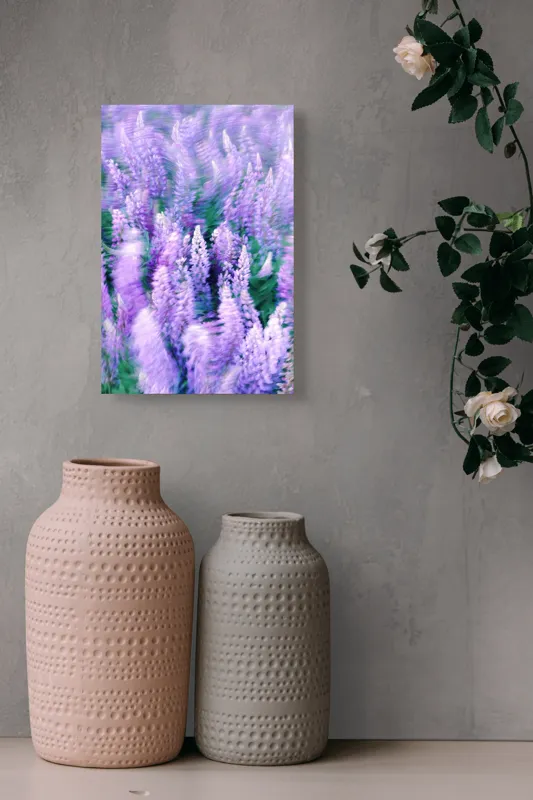 Tablou Canvas, "Dansul Vântului Printre Flori Mov", 26 x 39 cm – poza 6
