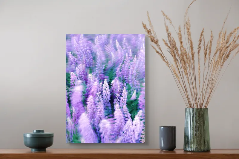 Tablou Canvas, "Dansul Vântului Printre Flori Mov", 39 x 54 cm – poza 3