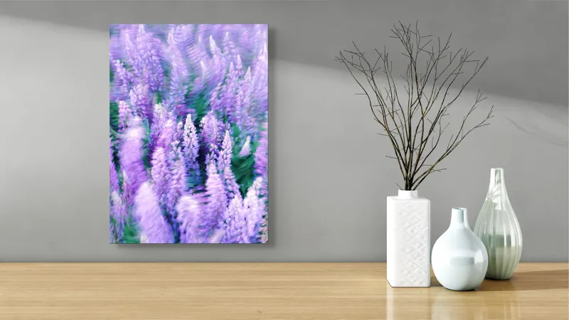 Tablou Canvas, "Dansul Vântului Printre Flori Mov", 39 x 54 cm – poza 4