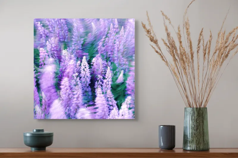 Tablou Canvas, "Dansul Vântului Printre Flori Mov", 50 x 50 cm – poza 4