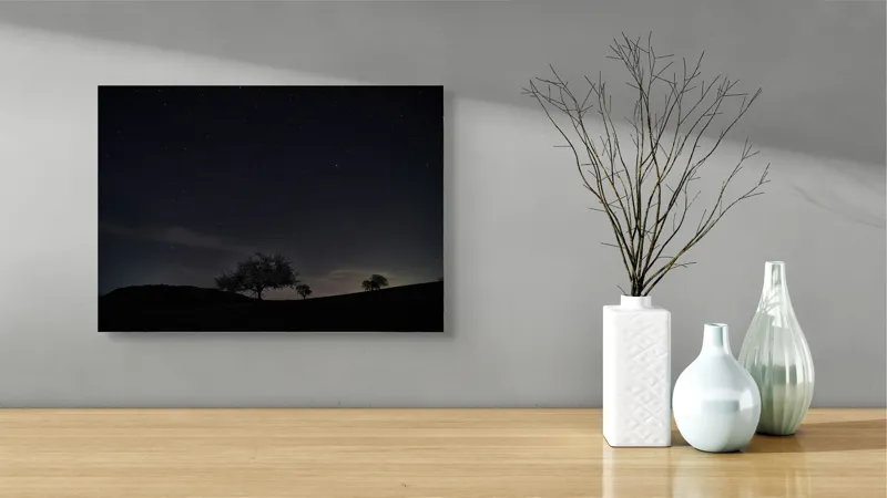 Tablou Canvas Peisaj Nocturn cu Cer Înstelat - Artă și Liniște, 54 x 39 cm – poza 3