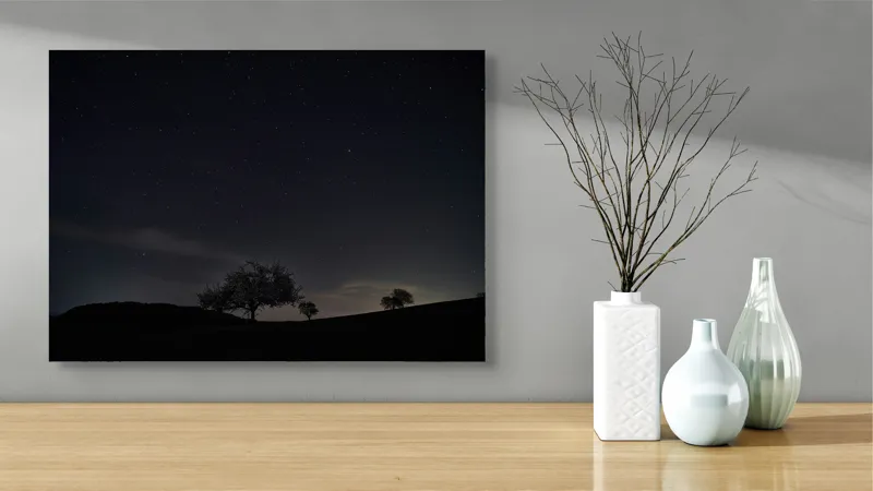 Tablou Canvas Peisaj Nocturn cu Cer Înstelat - Artă și Liniște, 70 x 50 cm – poza 3