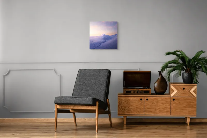 Tablou Canvas, Peisaj de Iarnă la Răsărit, 50 x 50 cm – poza 6