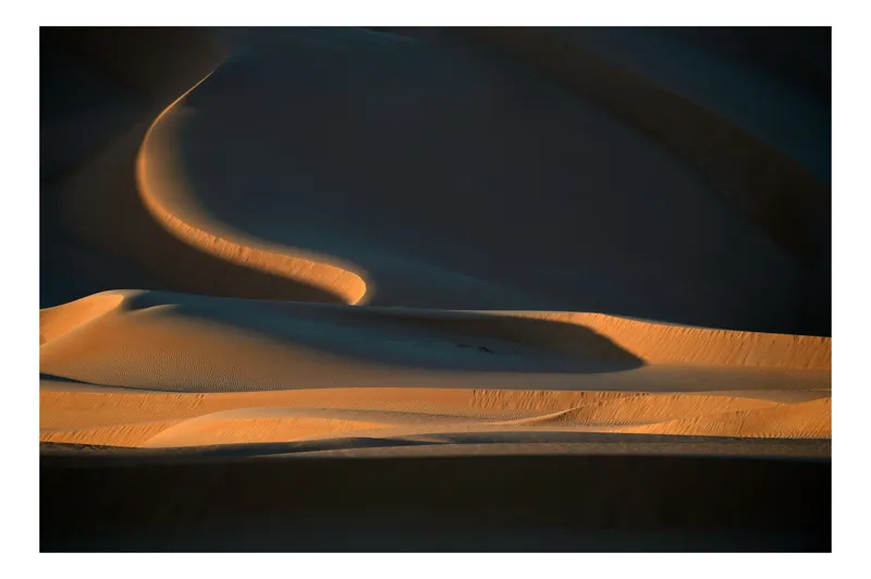 Tablou Canvas, Peisaj Deșert cu Dune și Lumini, 90 x 50 cm
