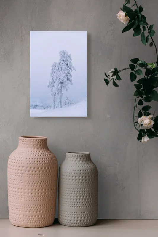 Tablou Canvas Silueta Visului Înzăpezit Al Pădurii, 26 x 39 cm – poza 6