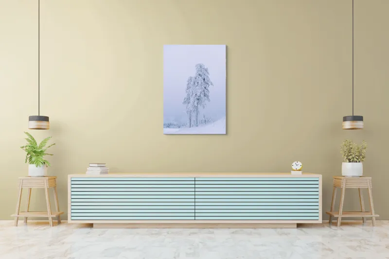Tablou Canvas Silueta Visului Înzăpezit Al Pădurii, 70 x 100 cm – poza 5