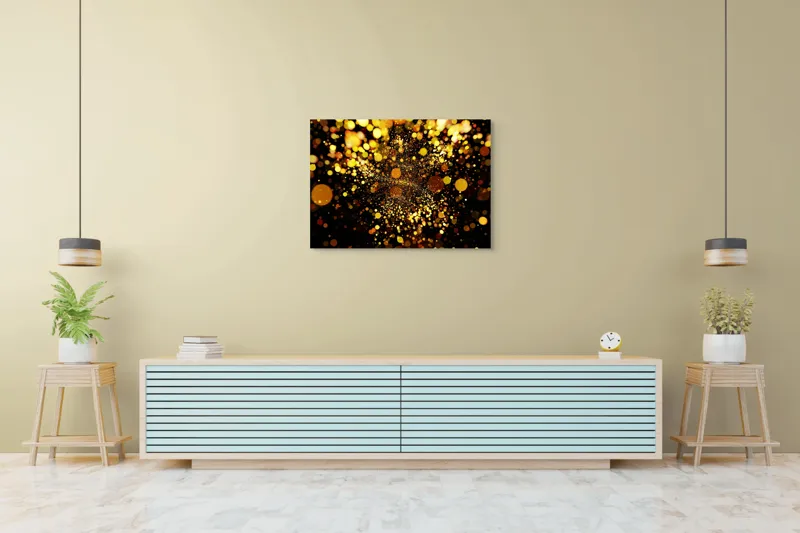 Tablou Canvas, "Explozie de Lumini și Culoare Aurie", 100 x 70 cm – poza 4