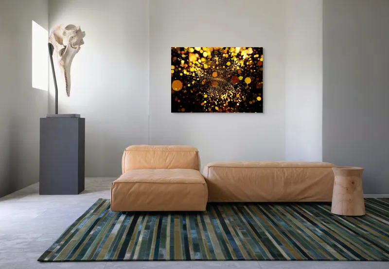 Tablou Canvas, "Explozie de Lumini și Culoare Aurie", 100 x 70 cm – poza 7