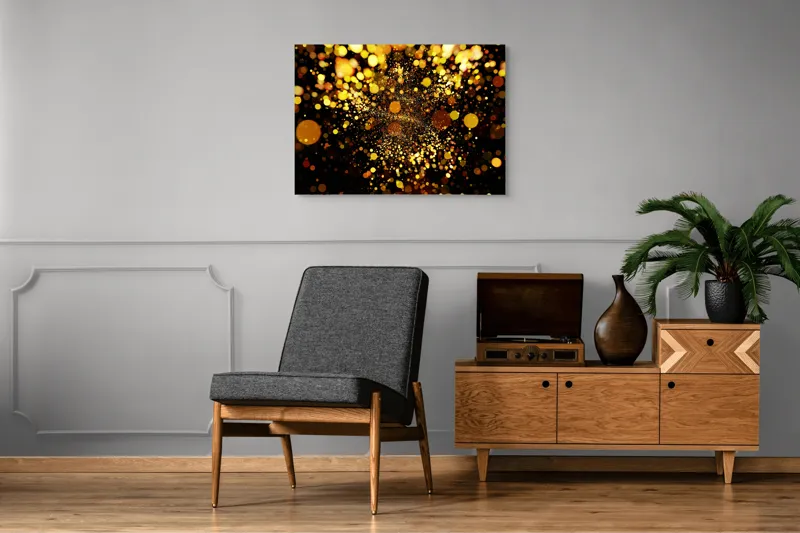 Tablou Canvas, "Explozie de Lumini și Culoare Aurie", 100 x 70 cm – poza 8