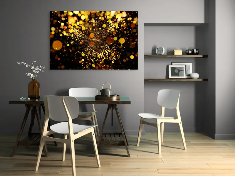 Tablou Canvas, "Explozie de Lumini și Culoare Aurie", 150 x 100 cm – poza 5