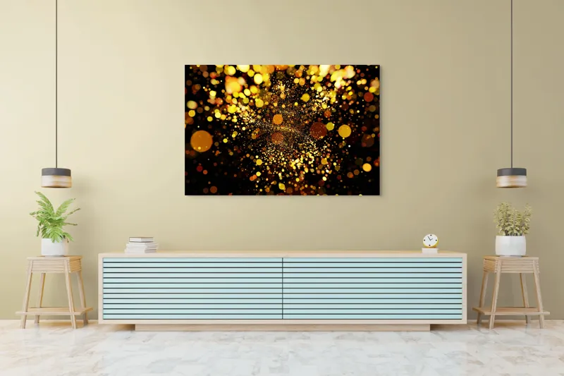 Tablou Canvas, "Explozie de Lumini și Culoare Aurie", 150 x 100 cm – poza 6
