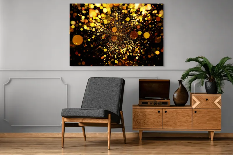 Tablou Canvas, "Explozie de Lumini și Culoare Aurie", 150 x 100 cm – poza 8