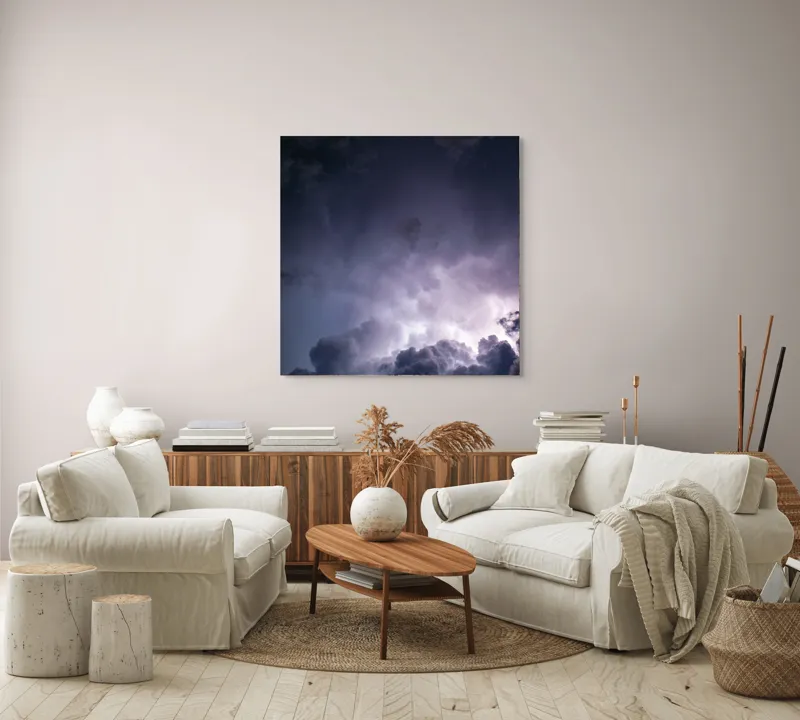 Tablou Canvas Peisaj cu Furtună – Artă Abstractă Dramatică, 100 x 100 cm – poza 3