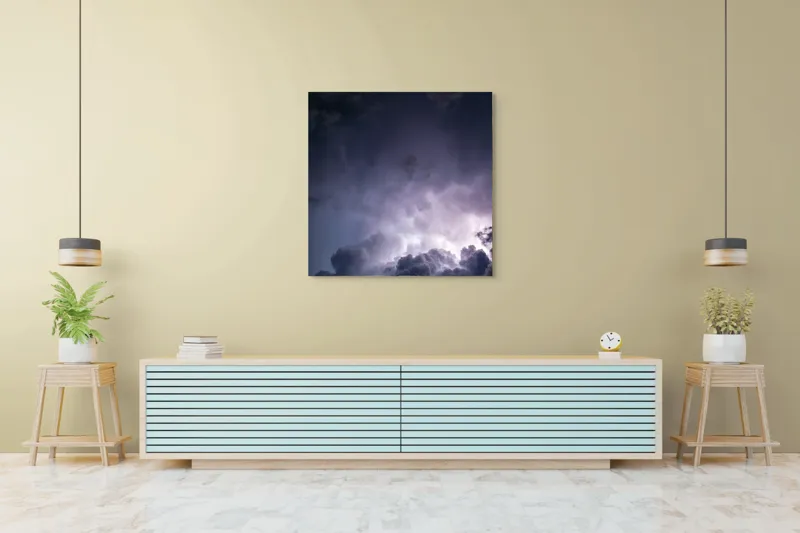 Tablou Canvas Peisaj cu Furtună – Artă Abstractă Dramatică, 100 x 100 cm – poza 5