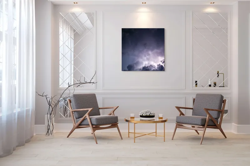 Tablou Canvas Peisaj cu Furtună – Artă Abstractă Dramatică, 100 x 100 cm – poza 7