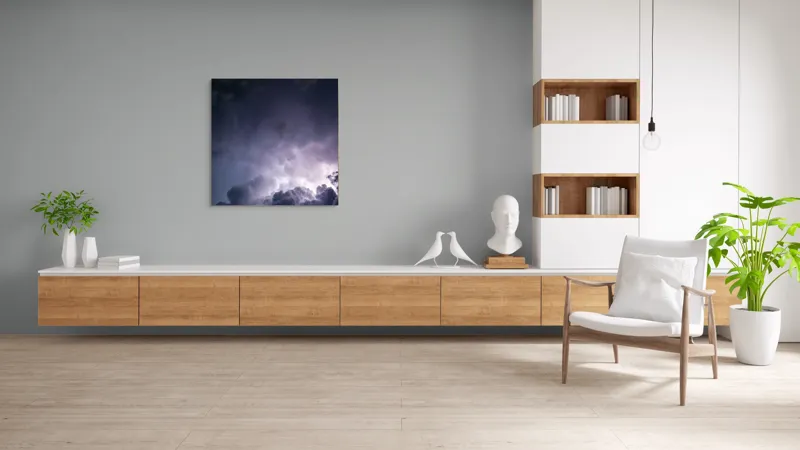 Tablou Canvas Peisaj cu Furtună – Artă Abstractă Dramatică, 100 x 100 cm – poza 8