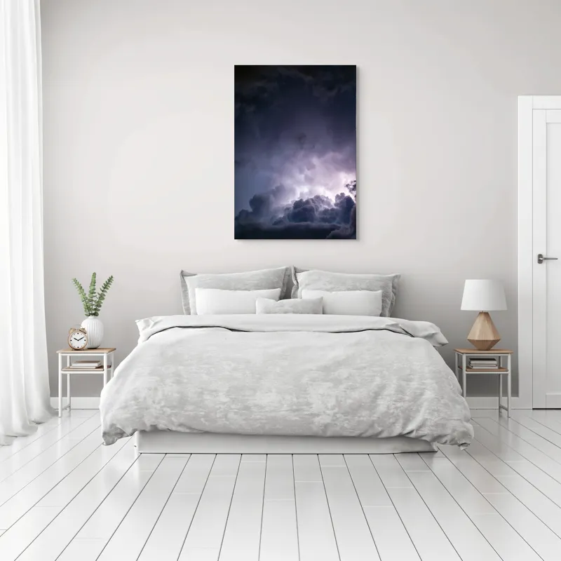 Tablou Canvas Peisaj cu Furtună – Artă Abstractă Dramatică, 70 x 100 cm – poza 3