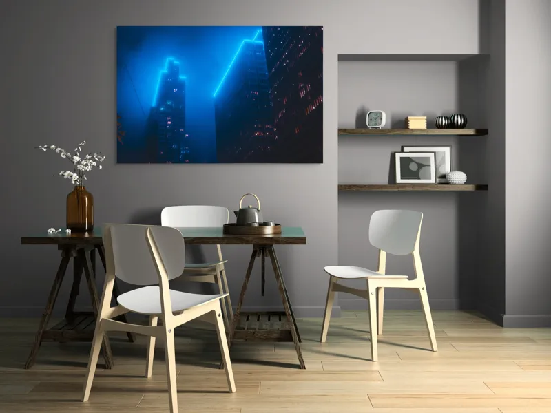 Tablou Canvas, Orașul Viselor în Ceață Albastră, 150 x 100 cm – poza 5