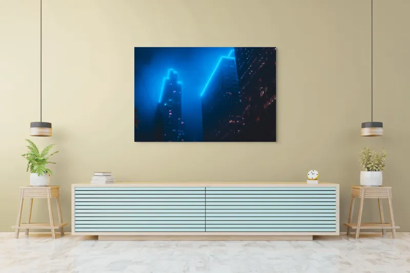 Tablou Canvas, Orașul Viselor în Ceață Albastră, 150 x 100 cm – poza 6