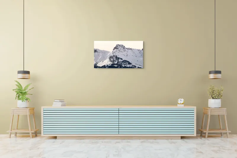 Tablou Canvas cu Peisaj Montan, , Alb, 90 x 50 cm – poza 5