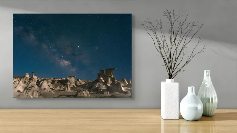 Tablou Canvas, Regatul Stâncilor sub Cerul Înstelat, 70 x 50 cm – poza 3