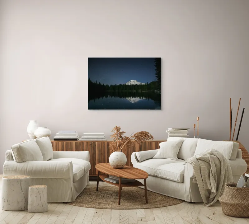 Tablou Canvas Peisaj Montan Nocturn Multicolor, 100 x 70 cm – poza 3