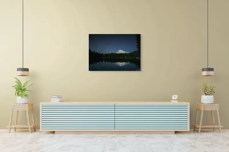 Tablou Canvas Peisaj Montan Nocturn Multicolor, 100 x 70 cm – poza 4