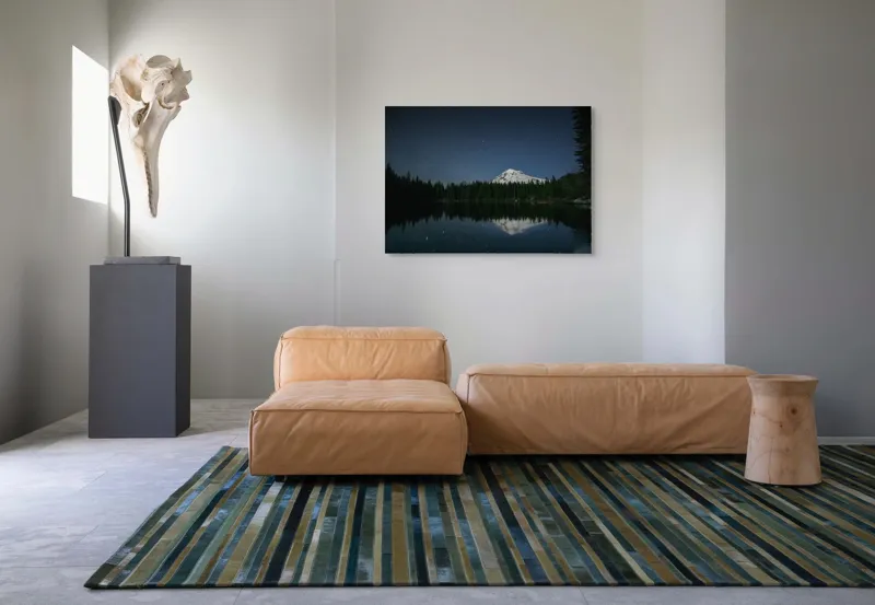 Tablou Canvas Peisaj Montan Nocturn Multicolor, 100 x 70 cm – poza 7