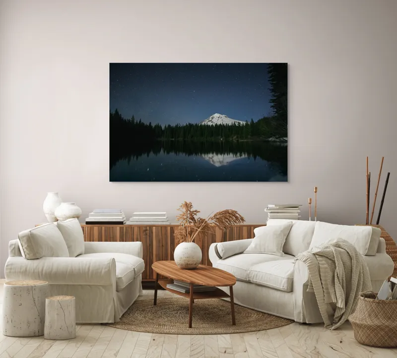 Tablou Canvas Peisaj Montan Nocturn Multicolor, 150 x 100 cm – poza 3