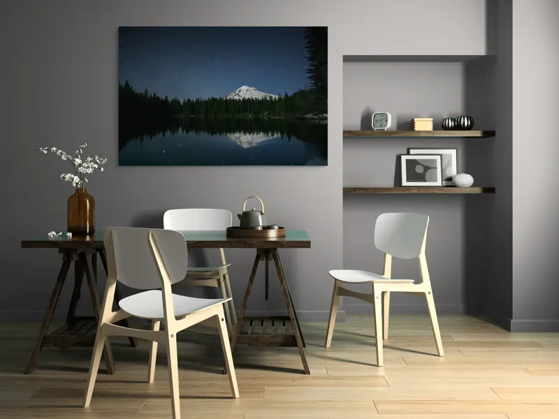 Tablou Canvas Peisaj Montan Nocturn Multicolor, 150 x 100 cm – poza 5