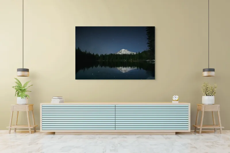 Tablou Canvas Peisaj Montan Nocturn Multicolor, 150 x 100 cm – poza 6