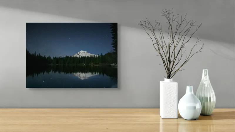 Tablou Canvas Peisaj Montan Nocturn Multicolor, 54 x 39 cm – poza 3