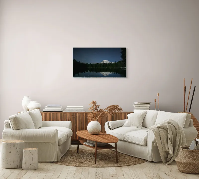 Tablou Canvas Peisaj Montan Nocturn Multicolor, 90 x 50 cm – poza 4