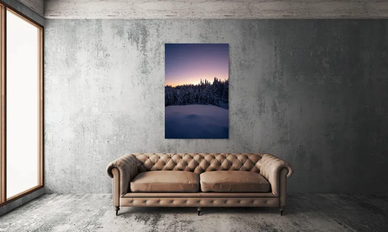Tablou Canvas, "Neaua fermecată în amurgul iernii", 100 x 150 cm – poza 6