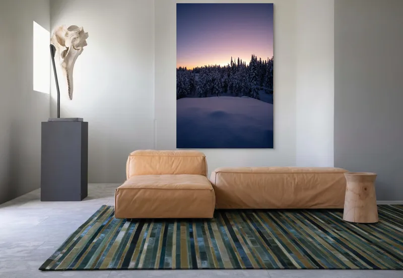 Tablou Canvas, "Neaua fermecată în amurgul iernii", 100 x 150 cm – poza 7