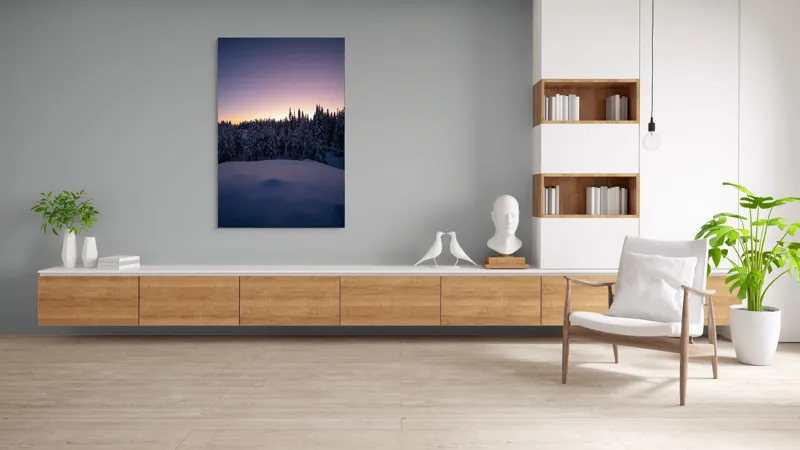 Tablou Canvas, "Neaua fermecată în amurgul iernii", 100 x 150 cm – poza 8