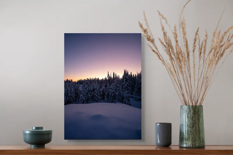 Tablou Canvas, "Neaua fermecată în amurgul iernii", 39 x 54 cm – poza 3