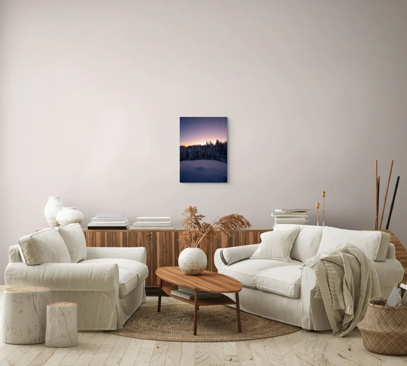 Tablou Canvas, "Neaua fermecată în amurgul iernii", 39 x 54 cm – poza 5