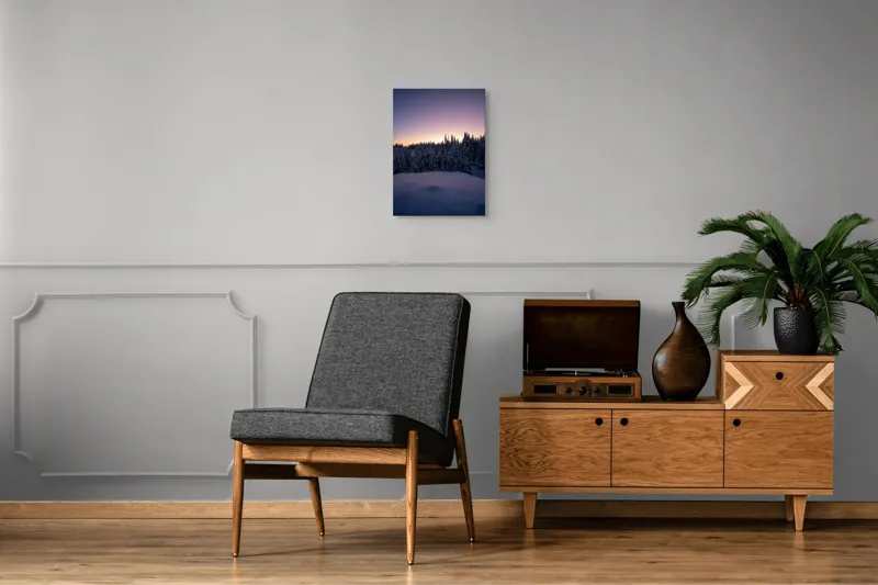 Tablou Canvas, "Neaua fermecată în amurgul iernii", 39 x 54 cm – poza 8
