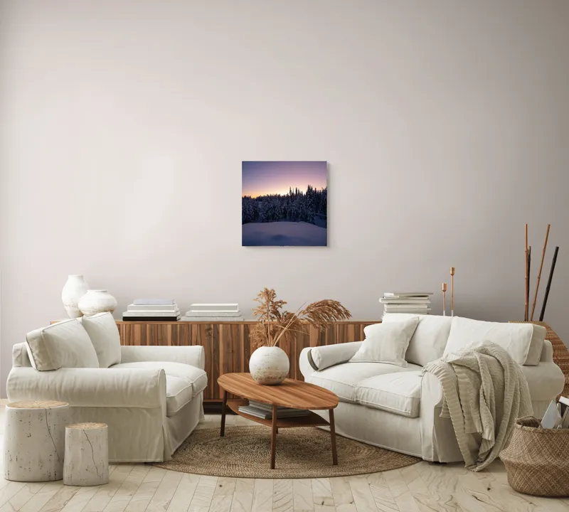 Tablou Canvas, "Neaua fermecată în amurgul iernii", 50 x 50 cm – poza 7