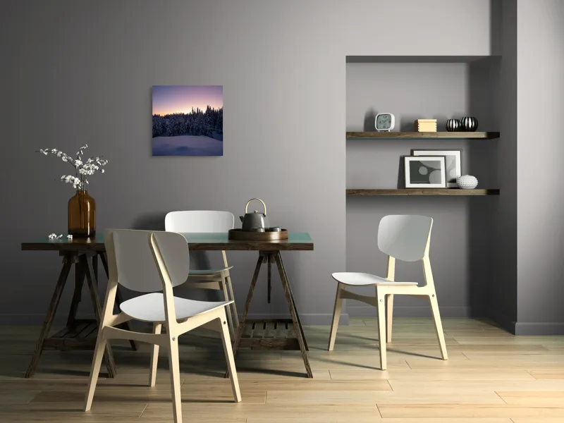 Tablou Canvas, "Neaua fermecată în amurgul iernii", 50 x 50 cm – poza 8